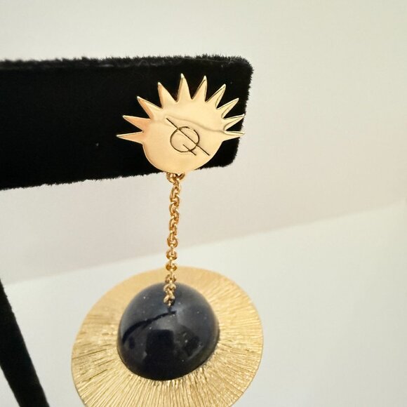 Milk Tooth Precipice Planet & Dagger Design Statement Earrings Sparkle Galaxy - Picture 5 of 15